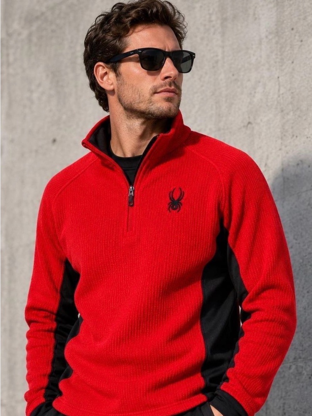 Spyder Men’s Red Quarter-Zip Outbound Core Sweater NWOT